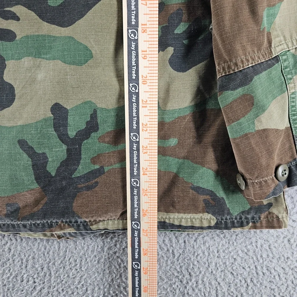 Army Shirt Men's Size Small Green Camo Woodland Combat Military Button Up‎ Sz S